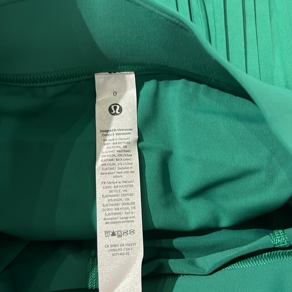 Lululemon Varsity HR Pleated Tennis Skirt Cascadia Green - Picture 5 of 5